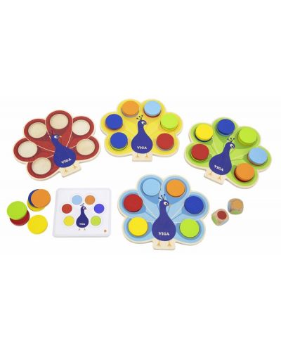 Дървена образователна игра с цветове Viga - Паун  - 2