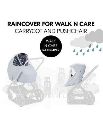 Дъждобран за количка 2 в 1 Hauck - Walk N Care, сив - 6