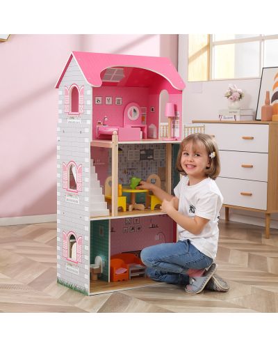 Дървена къща за кукли Viga - 6