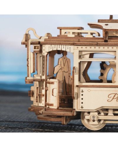 Дървен 3D пъзел Robo Time от 374 части - Трамвай - 4