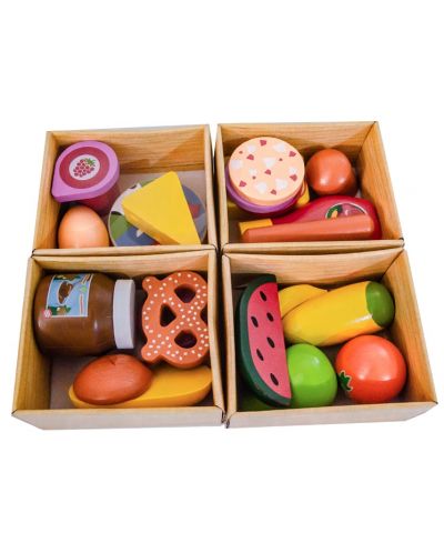 Дървен комплект Acool Toy - Кутии с хранителни продукти - 2