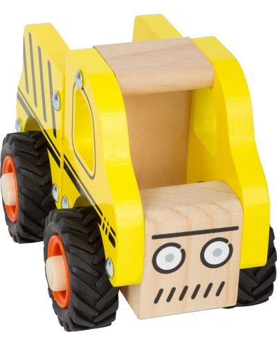 Дървена играчка Small Foot - Камион, жълт - 3