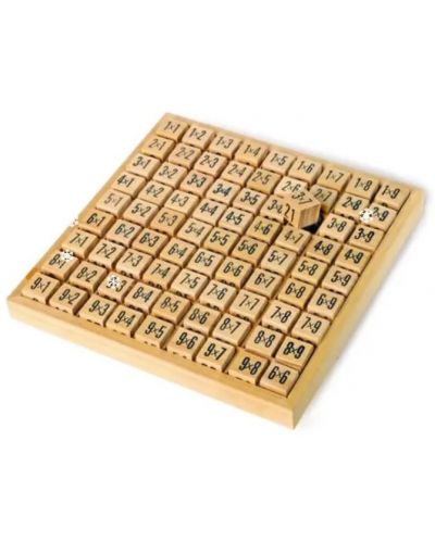 Дървена игра Small Foot - Кубчета с таблицата за умножение - 1