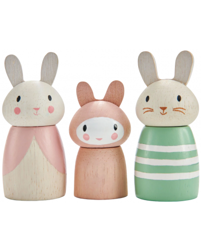 Дървени фигурки Tender Leaf Toys - Семейство зайчета - 1