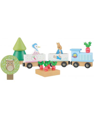 Дървен игрален комплект Orange Tree Toys Peter Rabbit - Влак с релси и фигури - 4