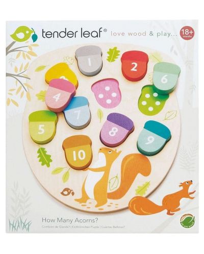 Дървена образователна игра Tender Leaf Toys - Колко са жълъдите - 3