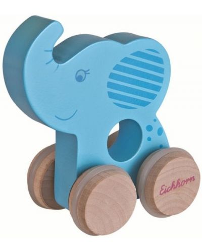 Дървена играчка Eichhorn - Живoтинчета с колела, асортимент - 2
