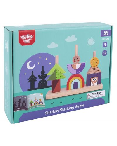 Дървена игра Tooky Toy - Фигури за подреждане и нанизване - 5