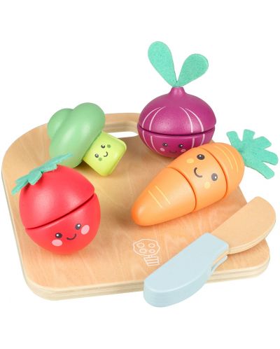 Дървен игрален комплект Orange Tree Toys - Зеленчуци за рязане, 10 части - 1