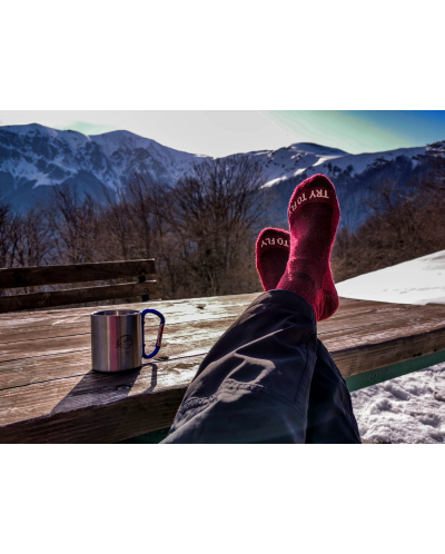 Дамски чорапи Pirin Hill  - Hiking Socks Wolf, размер 35-38, червени - 2