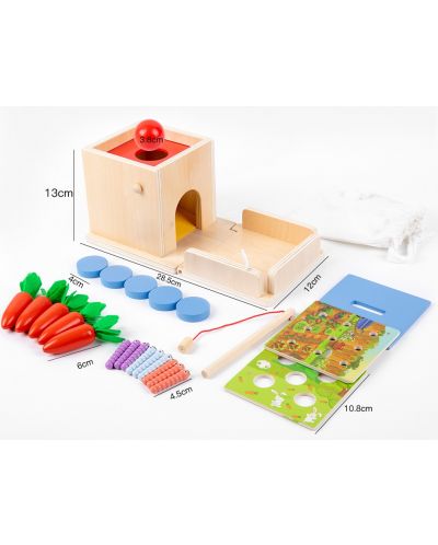 Дървена играчка 4 в 1 Acool Toy - Монтесори детска дървена кутия - 2