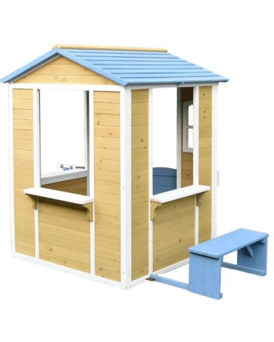 Дървена детска къща Ginger Home - Бяло-синя - 5