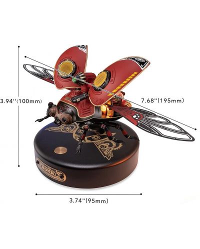 Дървен 3D пъзел Robo Time от 147 части - Скаутски бръмбар - 2