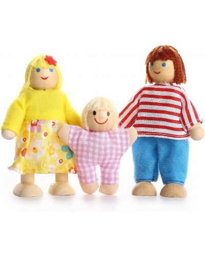 Дървени кукли Iso Trade - Семейство, 7 броя - 4
