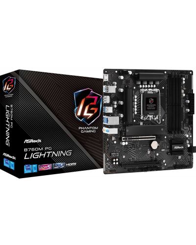 Дънна платка Asrock - B760M Phantom Gaming Lightning, LGA1700 - 1