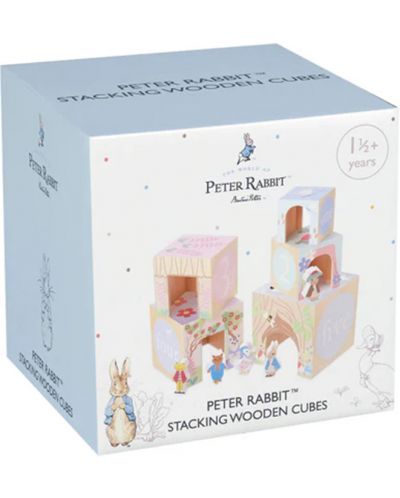 Дървени кубчета за подреждане Orange Tree Toys Peter Rabbit - 6