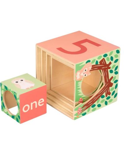 Дървени кубчета Orange Tree Toys - Горски животни - 3