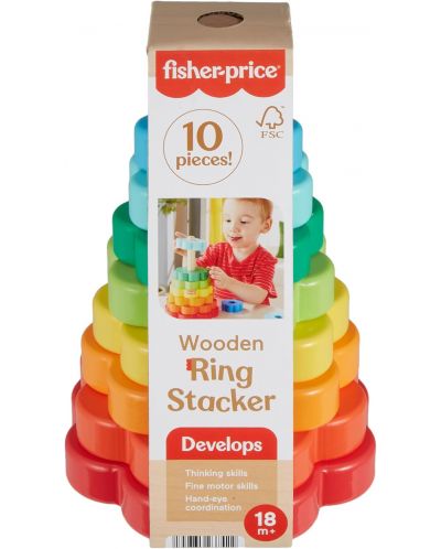 Дървена играчка за нанизване Fisher Price - Рингове - 2