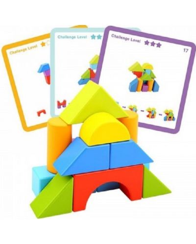 Дървена игра Tooky toy - Геометрични фигури - 1