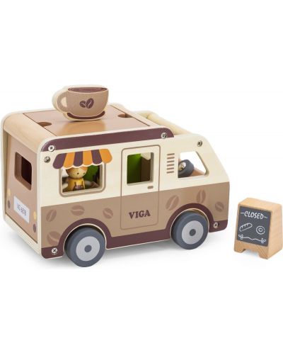 Дървен игрален комплект Viga - Каравана за кафе - 2
