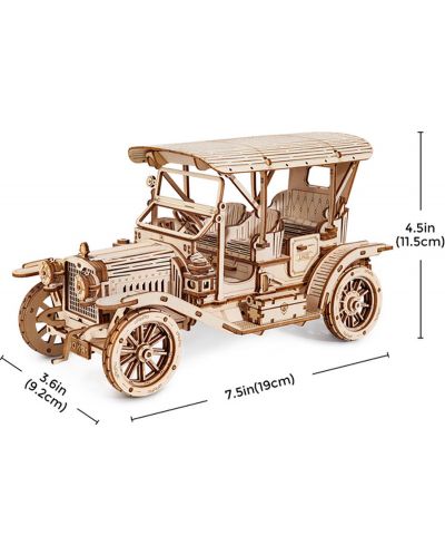 Дървен 3D пъзел Robo Time от 298 части - Винтидж автомобил - 3