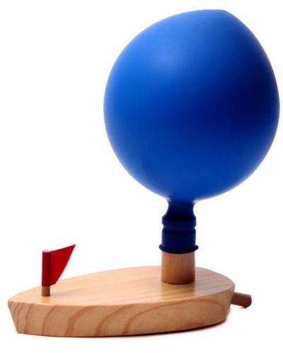 Дървена играчка Smart Baby - Лодка с балон - 1