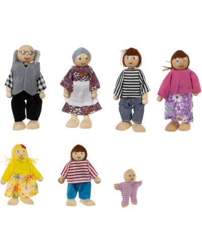 Дървени кукли Iso Trade - Семейство, 7 броя - 5