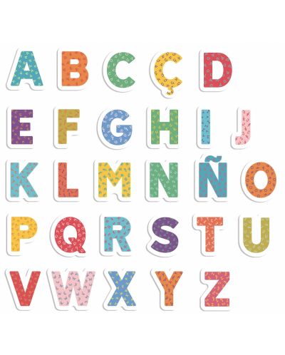 Дървени магнитни букви Apli Kids, 40 броя (английски език)  - 3