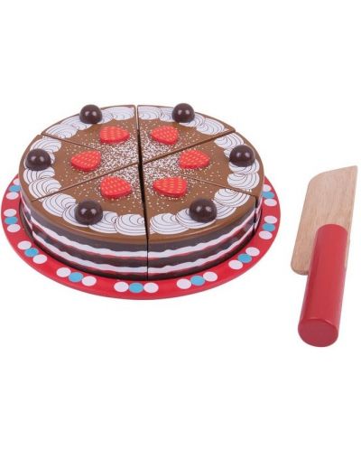 Дървена играчка Bigjigs - Шоколадова торта - 1