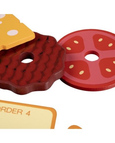 Дървена играчка за сортиране Kruzzel - Бургер - 4