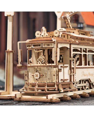 Дървен 3D пъзел Robo Time от 374 части - Трамвай - 3