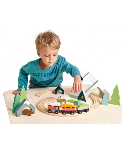 Дървен влаков комплект Tender Leaf Toys - Приключения в гората - 3