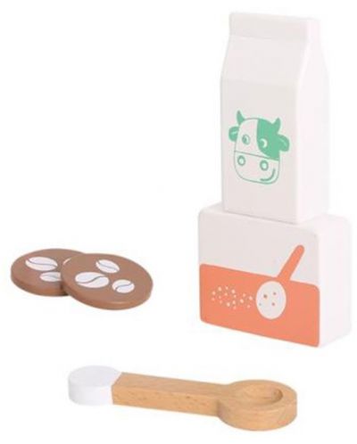Дървена детска играчка Tooky Toy - Кафемашина с принадлeжности - 2
