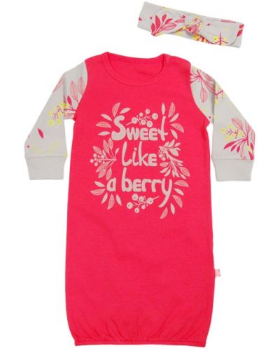 Рокля Zinc Sweet like a berry - Циклама, с лента с панделка, 56 cm