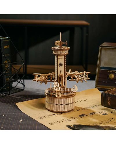 Дървен 3D пъзел Robo Time от 255 части – Кула за въздушен контрол - 4