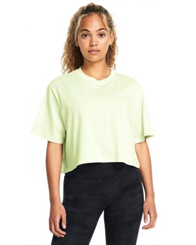 Дамска тениска Under Armour - Boxy Crop Logo, зелена - 3