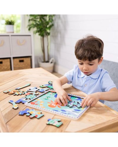 Дървен пъзел Melissa & Doug - Подводни съоръжения, 18 части - 8