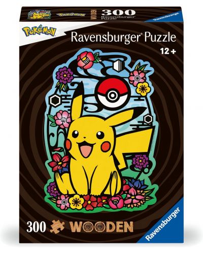 Дървен пъзел Ravensburger от 300 части - Pokémon: Пикачу - 1
