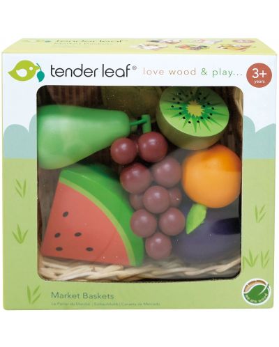 Дървен игрален комплект Tender Leaf Toys - Плодове в кошничка - 3