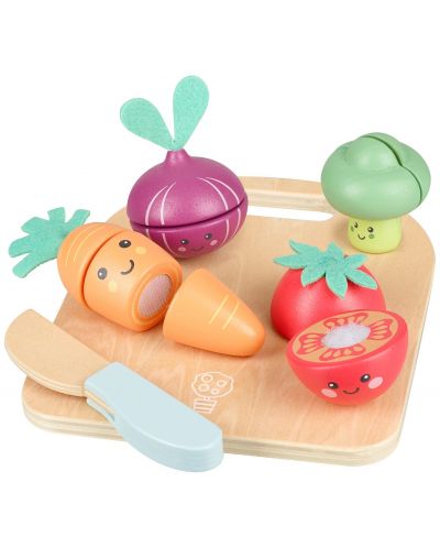 Дървен игрален комплект Orange Tree Toys - Зеленчуци за рязане, 10 части - 3