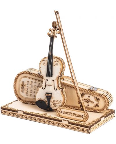 Дървен 3D пъзел Robo Time от 62 части - Цигулка - 1