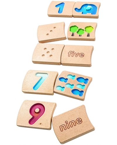 Дървена играчка PlanToys - Домино цифри - 1