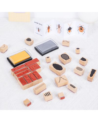 Дървен комплект с печати Acool Toy - Създай си насекомо - 9