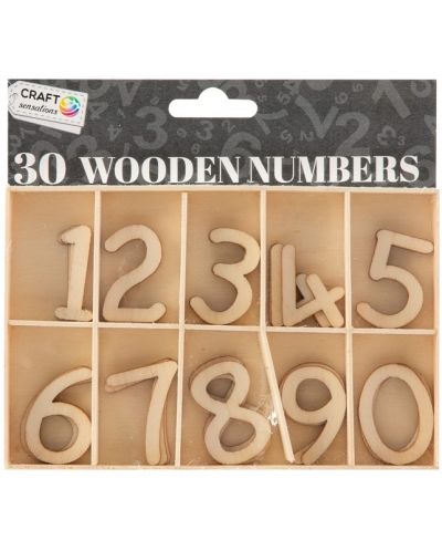 Дървени числа в кутия Grafix, 30 броя - 1