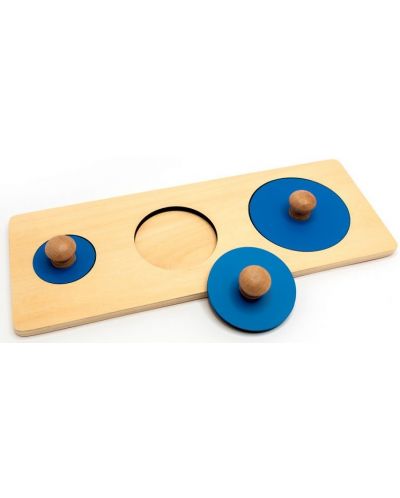 Дървен пъзел със сини кръгове Smart Baby - 2