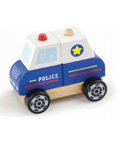 Дървена играчка-пъзел Viga - Полицейска кола - 1