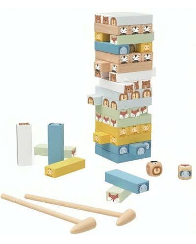  Дървена игра за баланс Tooky Toy - В гората - 1