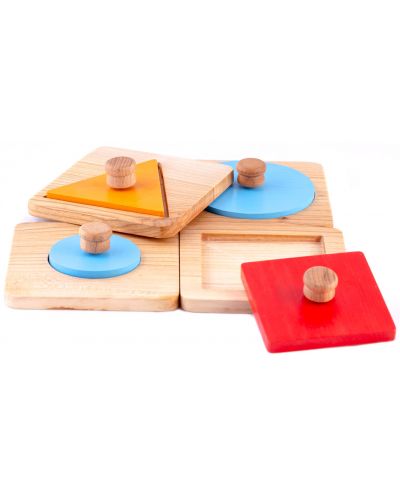 Дървен комплект Smart Baby - Геометрични форми, 8 части - 1