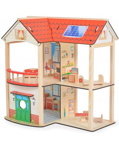 Дървена къща за кукли Moni Toys - Elly - 4