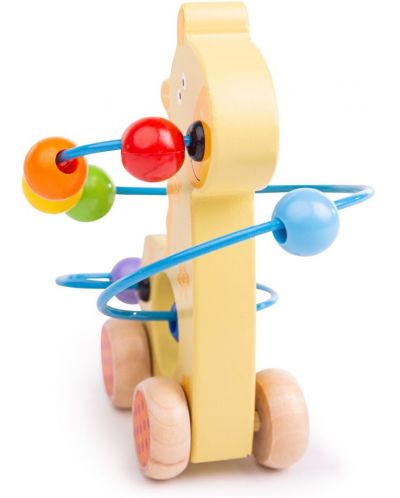 Дървена играчка за бутане Bigjigs - Жирафче - 5